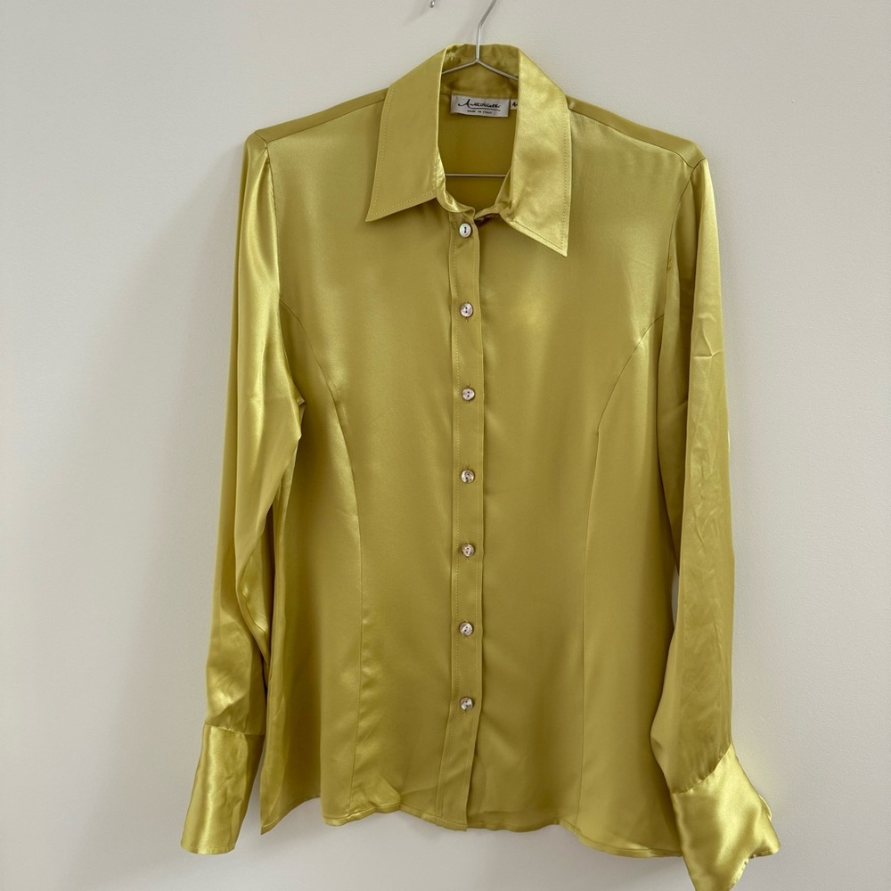 Women's Gold Silk Blouse